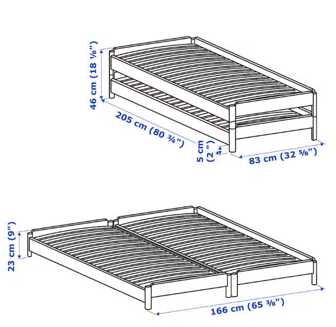 Single/Queen bed, UTÅKER, 160*200 cm, 1 Unit/month