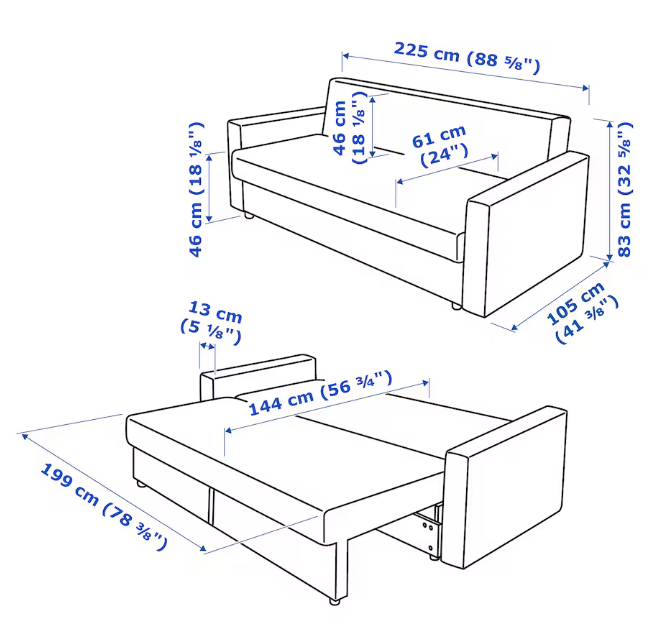 Sofa, FRIHETEN, 3-seat, 1 Unit/month