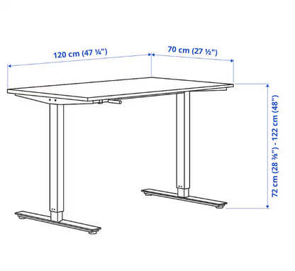 Standing desk, TROTTEN, 120*70 cm, 1 Unit/month