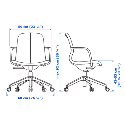 Desk chair, LÅNGFJÄLL, armrests, 1 Unit/month