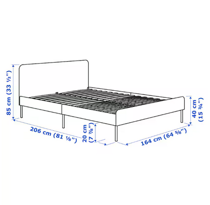 Queen/King bed, SLATTUM, 160*200 cm/ 180*200 cm, 1 Unit/month