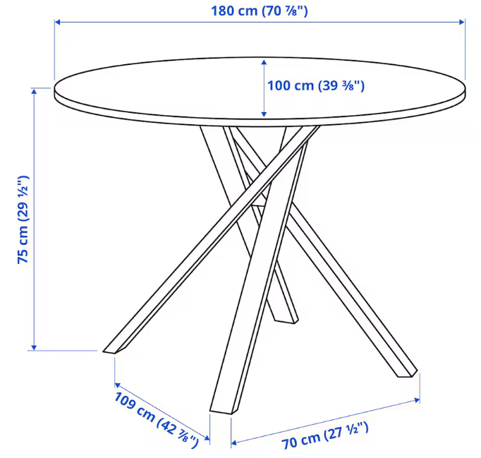 Dinning table, MARIEDAMM, Round, 1 Unit/month