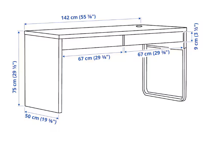 Desk, MICKE, 142*50 cm, 1 unit/month